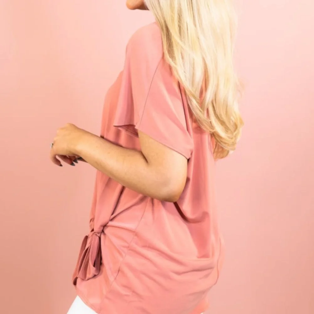 Zenana Outfitters Brighter Tomorrow Top- Salmon - Picture 3 of 4